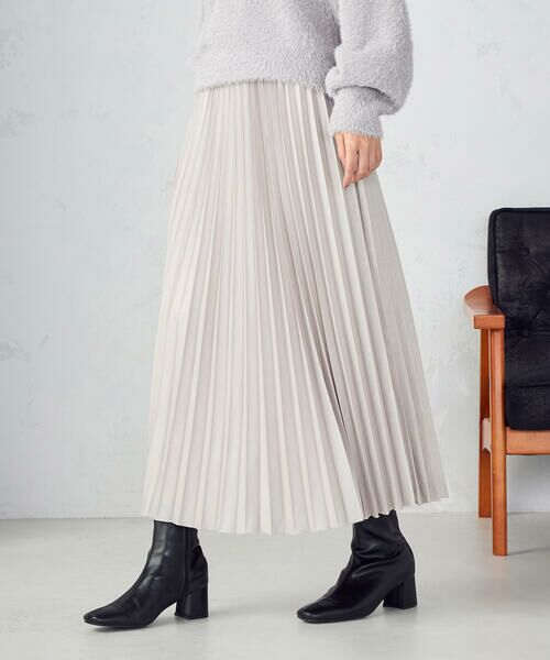 COMME CA ISM / コムサイズム ロング・マキシ丈スカート | エンボス加工プリーツスカート | 詳細14