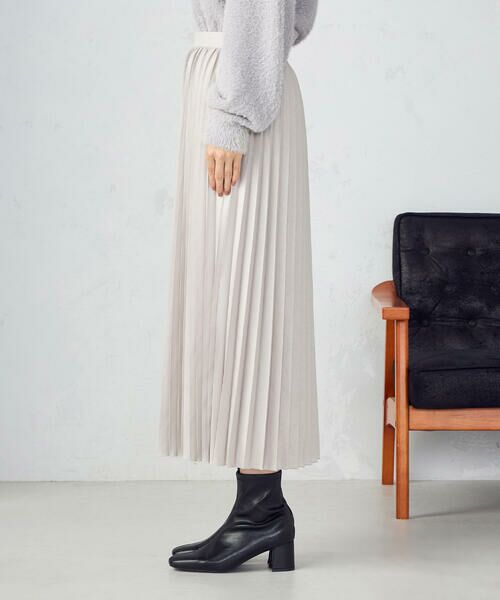 COMME CA ISM / コムサイズム ロング・マキシ丈スカート | エンボス加工プリーツスカート | 詳細17