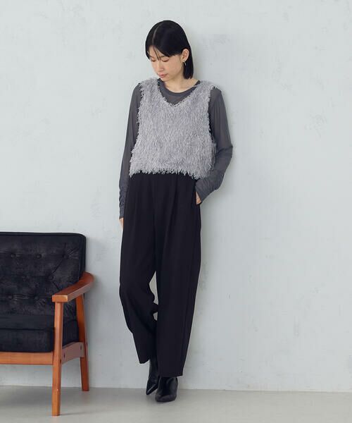 COMME CA ISM / コムサイズム その他パンツ | 【美しいベーシックパンツ】ポリエステルレーヨンストレッチ ワイドパンツ | 詳細2