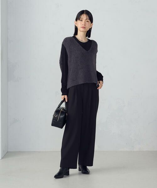 COMME CA ISM / コムサイズム その他パンツ | 【美しいベーシックパンツ】ポリエステルレーヨンストレッチ ワイドパンツ | 詳細3