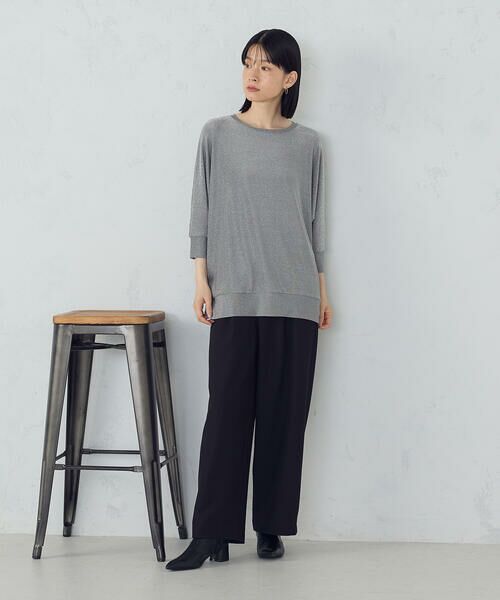 COMME CA ISM / コムサイズム その他パンツ | 【美しいベーシックパンツ】ポリエステルレーヨンストレッチ ワイドパンツ | 詳細4