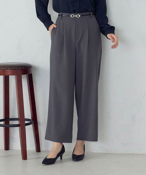 COMME CA ISM / コムサイズム その他パンツ | 【美しいベーシックパンツ】ポリエステルレーヨンストレッチ ワイドパンツ | 詳細11