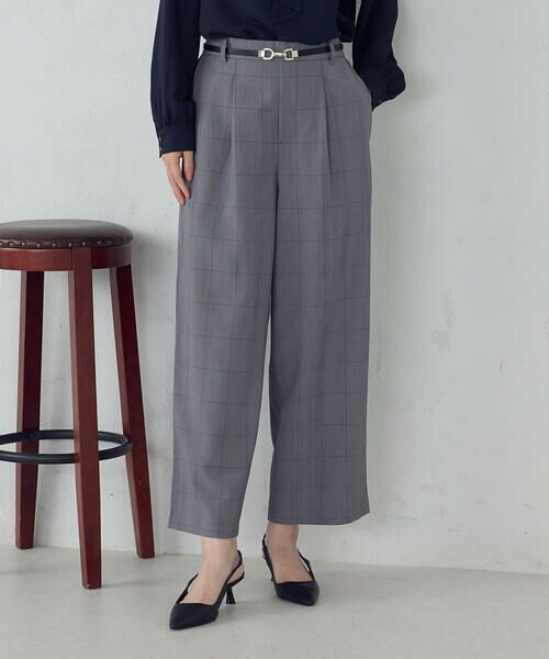COMME CA ISM/コムサイズム 【美しいベーシックパンツ】ポリエステルレーヨンストレッチ ワイドパンツ グレー系 S COMME CA ISM/コムサイズム 【美しいベーシックパンツ】ポリエステルレーヨンストレッチ ワイドパンツ グレー系 S