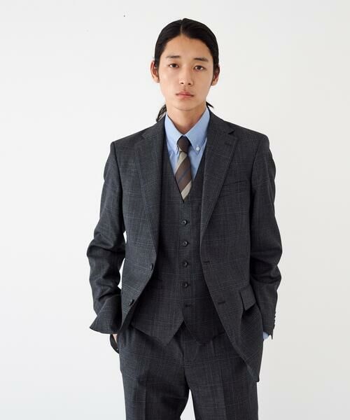 COMME CA ISM / コムサイズム セットアップ | YUNSA ウインドペン／かすれチェック クラシック３ピーススーツ | 詳細1