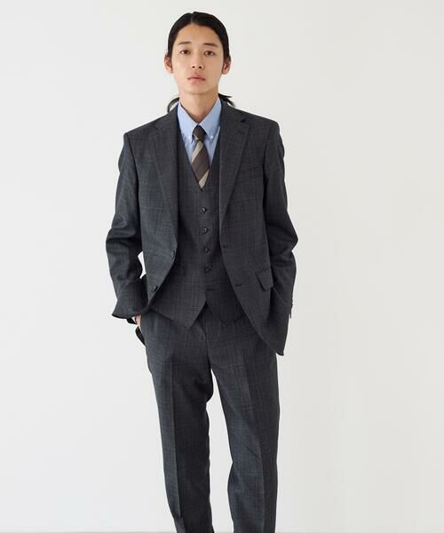 COMME CA ISM / コムサイズム セットアップ | YUNSA ウインドペン／かすれチェック クラシック３ピーススーツ | 詳細2
