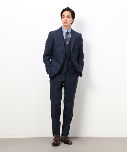 COMME CA ISM / コムサイズム セットアップ | YUNSA ウインドペン／かすれチェック クラシック３ピーススーツ | 詳細4