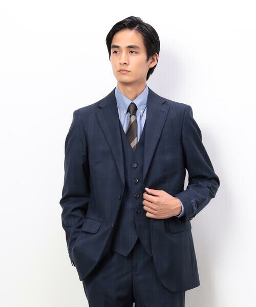 COMME CA ISM / コムサイズム セットアップ | YUNSA ウインドペン／かすれチェック クラシック３ピーススーツ | 詳細6