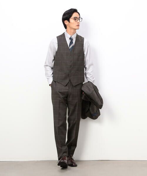 COMME CA ISM / コムサイズム セットアップ | YUNSA ウインドペン／かすれチェック クラシック３ピーススーツ | 詳細10