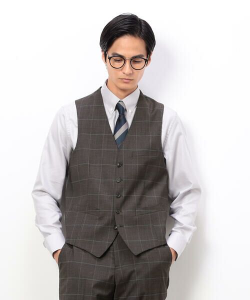 COMME CA ISM / コムサイズム セットアップ | YUNSA ウインドペン／かすれチェック クラシック３ピーススーツ | 詳細14