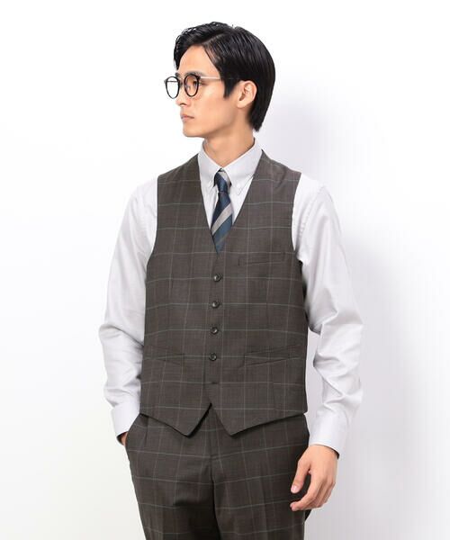 COMME CA ISM / コムサイズム セットアップ | YUNSA ウインドペン／かすれチェック クラシック３ピーススーツ | 詳細15