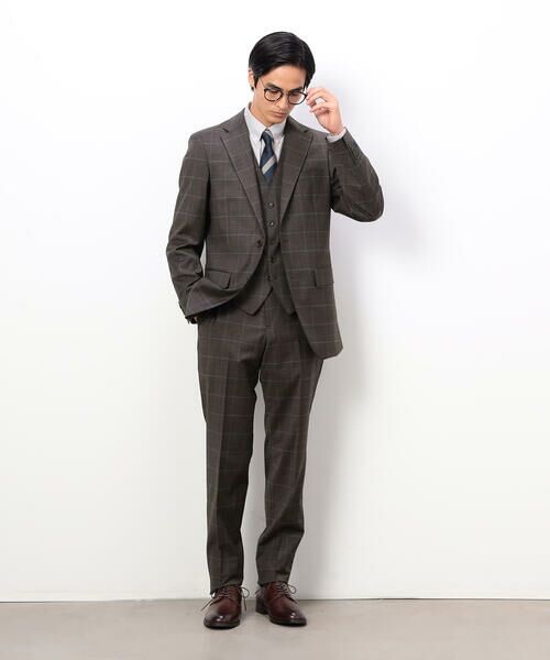 COMME CA ISM / コムサイズム セットアップ | YUNSA ウインドペン／かすれチェック クラシック３ピーススーツ | 詳細9