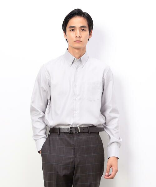 COMME CA ISM / コムサイズム シャツ・ブラウス | コンパクト千鳥柄 釦ダウンドレスシャツ | 詳細2