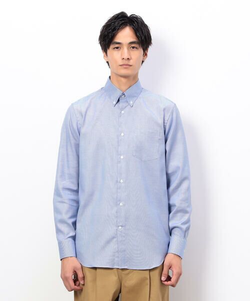 COMME CA ISM / コムサイズム シャツ・ブラウス | コンパクト千鳥柄 釦ダウンドレスシャツ | 詳細9