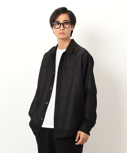 COMME CA ISM / コムサイズム ブルゾン | カラミメッシュ シャツブルゾン | 詳細4