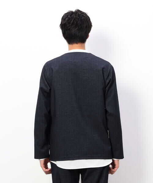 COMME CA ISM / コムサイズム ノーカラージャケット | 【セットアップ対応】デニムライクストレッチ ノーカラージャケット | 詳細12