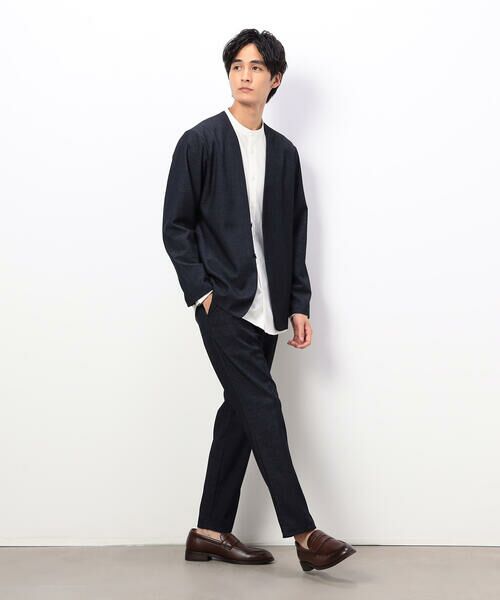 COMME CA ISM / コムサイズム ノーカラージャケット | 【セットアップ対応】デニムライクストレッチ ノーカラージャケット | 詳細6