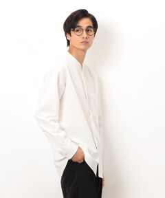 COMME CA ISM / コムサイズム シャツ・ブラウス | ウールライク バンドカラー 長袖シャツ