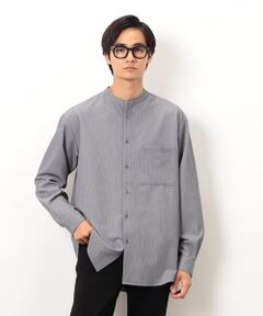 COMME CA ISM / コムサイズム シャツ・ブラウス | ウールライク バンドカラー 長袖シャツ