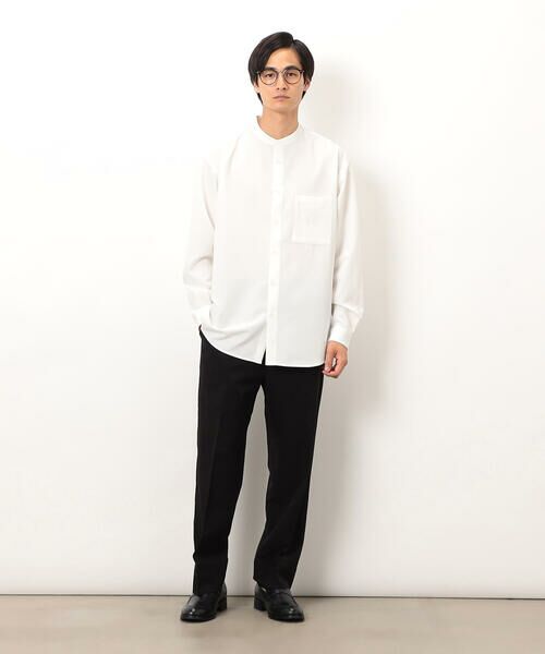 COMME CA ISM / コムサイズム シャツ・ブラウス | ウールライク バンドカラー 長袖シャツ | 詳細2