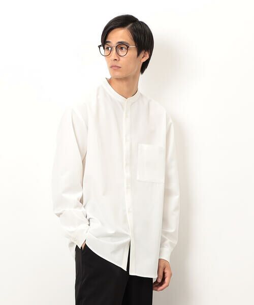 COMME CA ISM / コムサイズム シャツ・ブラウス | ウールライク バンドカラー 長袖シャツ | 詳細4