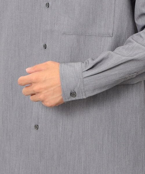 COMME CA ISM / コムサイズム シャツ・ブラウス | ウールライク バンドカラー 長袖シャツ | 詳細13