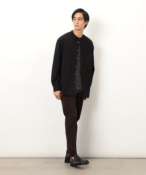 COMME CA ISM / コムサイズム シャツ・ブラウス | ウールライク バンドカラー 長袖シャツ | 詳細16