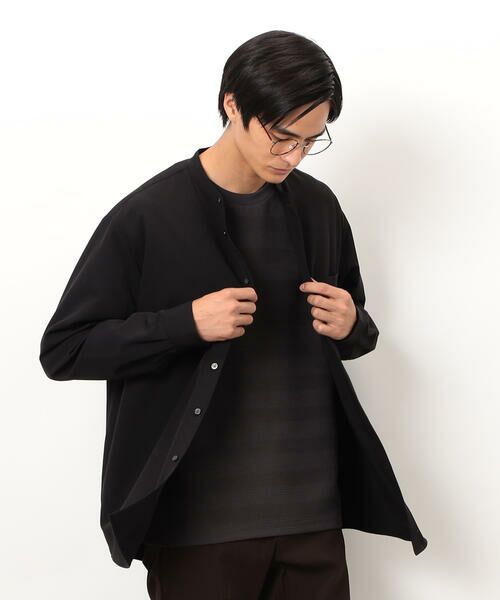 COMME CA ISM / コムサイズム シャツ・ブラウス | ウールライク バンドカラー 長袖シャツ | 詳細18