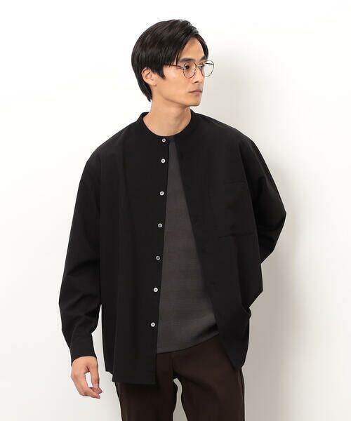 COMME CA ISM / コムサイズム シャツ・ブラウス | ウールライク バンドカラー 長袖シャツ | 詳細19