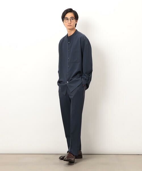 COMME CA ISM / コムサイズム シャツ・ブラウス | ウールライク バンドカラー 長袖シャツ | 詳細23