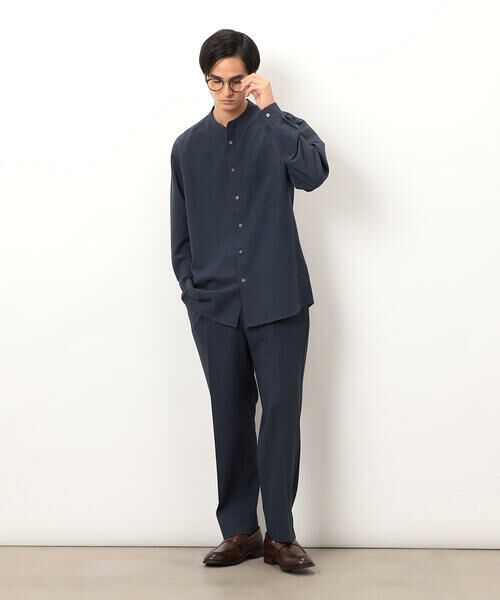 COMME CA ISM / コムサイズム シャツ・ブラウス | ウールライク バンドカラー 長袖シャツ | 詳細24