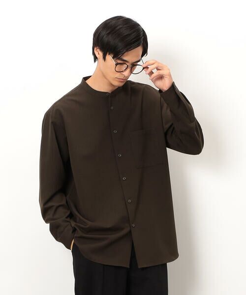 COMME CA ISM / コムサイズム シャツ・ブラウス | ウールライク バンドカラー 長袖シャツ | 詳細27