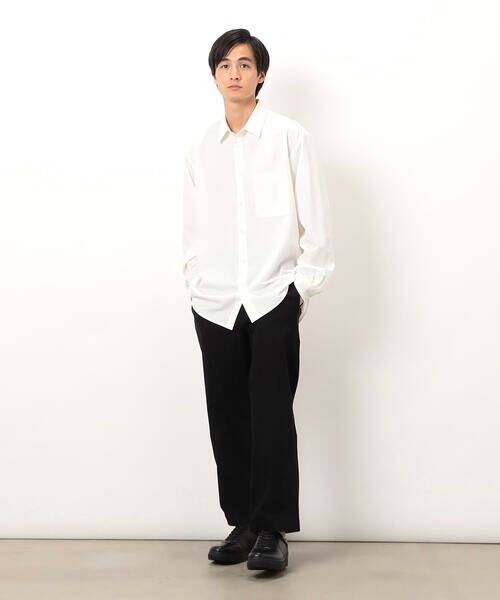 COMME CA ISM / コムサイズム シャツ・ブラウス | ウールライク ショートポイントカラー 長袖シャツ | 詳細1