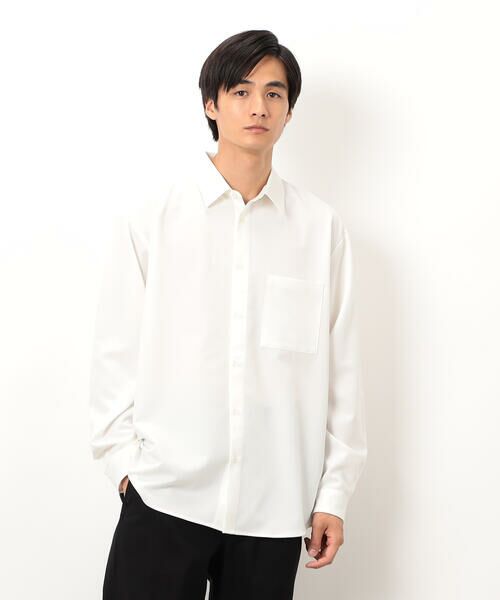 COMME CA ISM / コムサイズム シャツ・ブラウス | ウールライク ショートポイントカラー 長袖シャツ | 詳細2