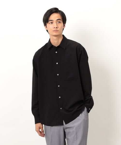 COMME CA ISM / コムサイズム シャツ・ブラウス | ウールライク ショートポイントカラー 長袖シャツ | 詳細11