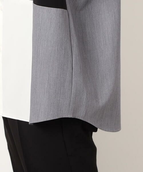 COMME CA ISM / コムサイズム シャツ・ブラウス | ウールライク バンドカラーブロッキング 長袖シャツ | 詳細12