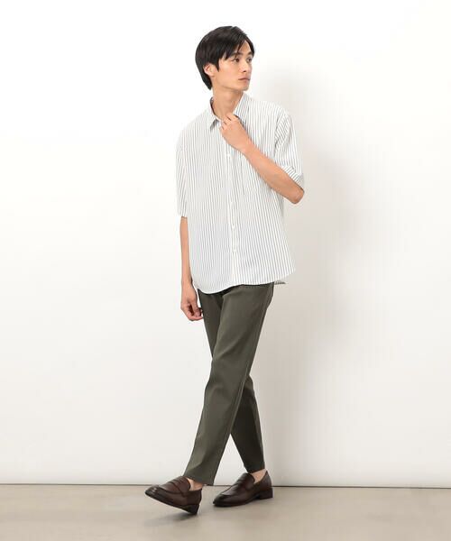 COMME CA ISM / コムサイズム シャツ・ブラウス | ストライププリント ショートポイントカラー 半袖シャツ | 詳細2