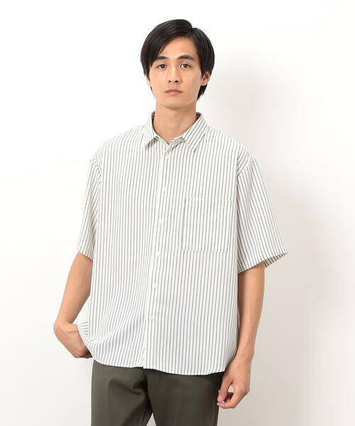 COMME CA ISM / コムサイズム シャツ・ブラウス | ストライププリント ショートポイントカラー 半袖シャツ | 詳細3