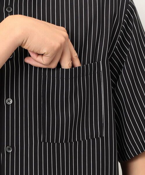 COMME CA ISM / コムサイズム シャツ・ブラウス | ストライププリント ショートポイントカラー 半袖シャツ | 詳細13