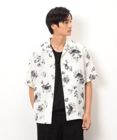 COMME CA ISM / コムサイズム シャツ・ブラウス | フラワープリント オープンカラー 半袖シャツ