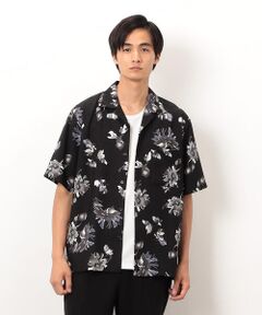 COMME CA ISM / コムサイズム シャツ・ブラウス | フラワープリント オープンカラー 半袖シャツ