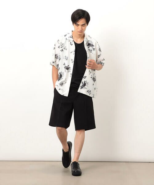 COMME CA ISM / コムサイズム シャツ・ブラウス | フラワープリント オープンカラー 半袖シャツ | 詳細1