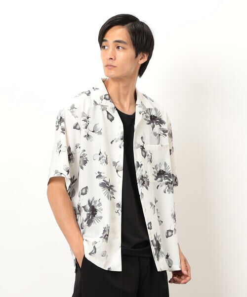 Verybrain フラワーシャツ 半袖 LANVIN SPORT フラワープリント半袖シャツ【吸汗速乾/通気