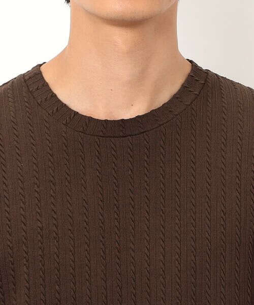 COMME CA ISM / コムサイズム Tシャツ | ケーブル柄 ベスト フェイクレイヤード Tシャツ | 詳細14
