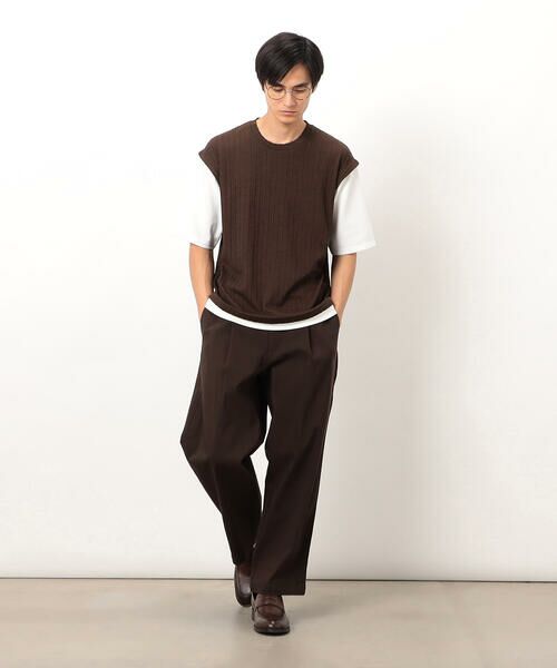 COMME CA ISM / コムサイズム Tシャツ | ケーブル柄 ベスト フェイクレイヤード Tシャツ | 詳細7