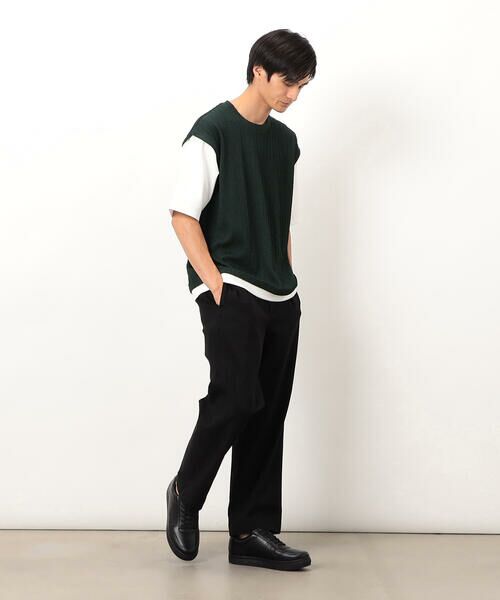 COMME CA ISM / コムサイズム Tシャツ | ケーブル柄 ベスト フェイクレイヤード Tシャツ | 詳細19