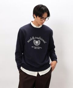 COMME CA ISM / コムサイズム カットソー | カレッジロゴ 刺繍プルオーバー