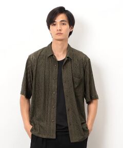 COMME CA ISM / コムサイズム シャツ・ブラウス | 透かし柄レース オープンシャツ