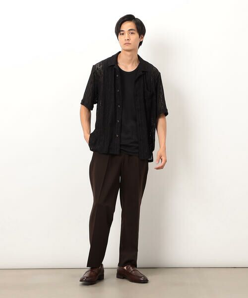 COMME CA ISM / コムサイズム シャツ・ブラウス | 透かし柄レース オープンシャツ | 詳細1