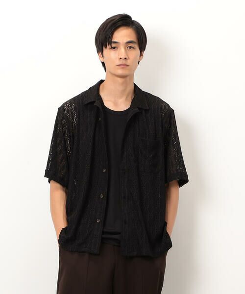 COMME CA ISM / コムサイズム シャツ・ブラウス | 透かし柄レース オープンシャツ | 詳細3