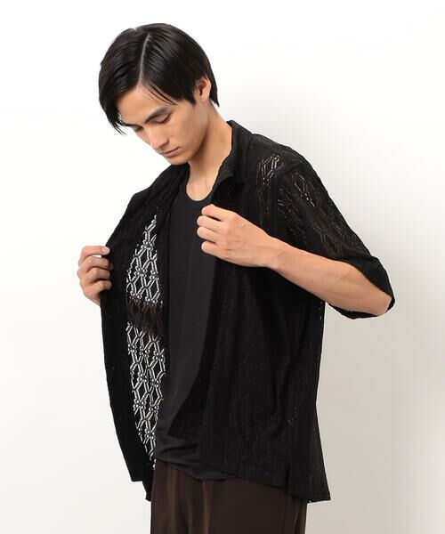 COMME CA ISM / コムサイズム シャツ・ブラウス | 透かし柄レース オープンシャツ | 詳細4